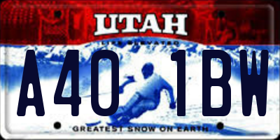 UT license plate A401BW