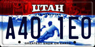 UT license plate A401EO