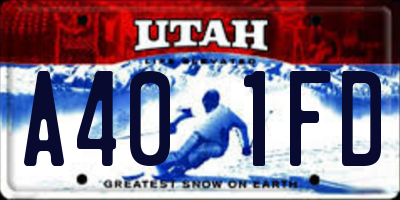 UT license plate A401FD