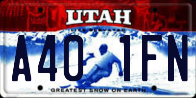 UT license plate A401FN