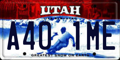 UT license plate A401ME