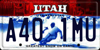 UT license plate A401MU
