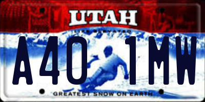 UT license plate A401MW