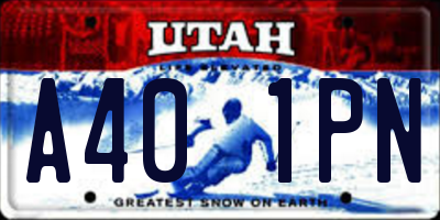 UT license plate A401PN