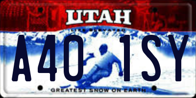 UT license plate A401SY