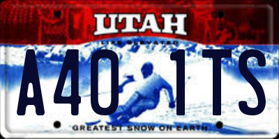 UT license plate A401TS
