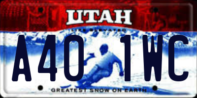 UT license plate A401WC