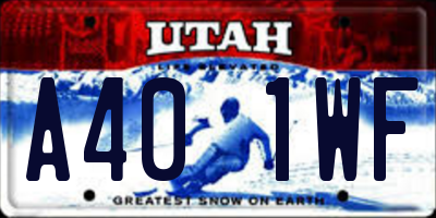 UT license plate A401WF