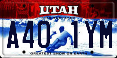 UT license plate A401YM