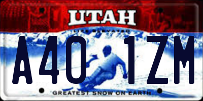 UT license plate A401ZM