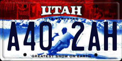 UT license plate A402AH