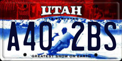 UT license plate A402BS