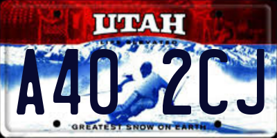 UT license plate A402CJ