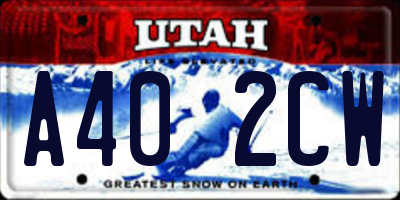 UT license plate A402CW