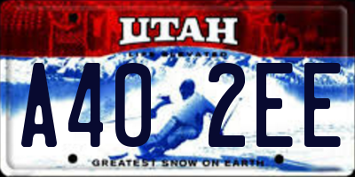 UT license plate A402EE