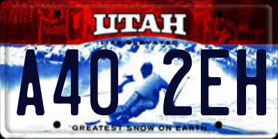 UT license plate A402EH