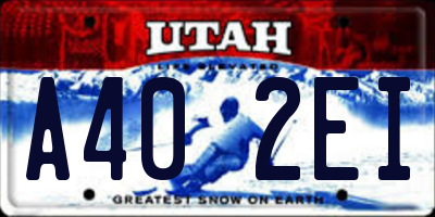 UT license plate A402EI