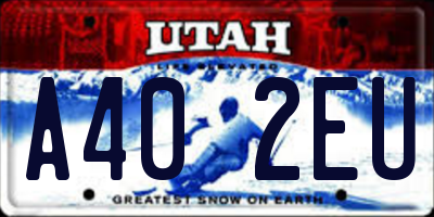 UT license plate A402EU
