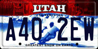 UT license plate A402EW