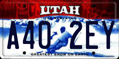 UT license plate A402EY
