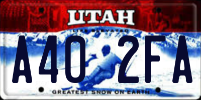 UT license plate A402FA