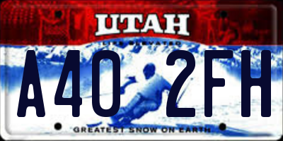UT license plate A402FH