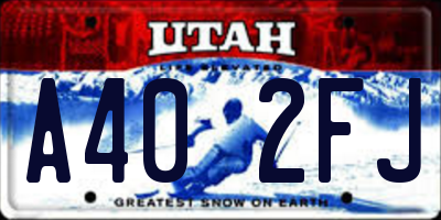 UT license plate A402FJ