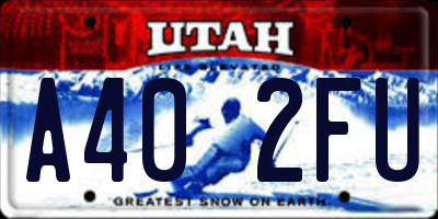 UT license plate A402FU