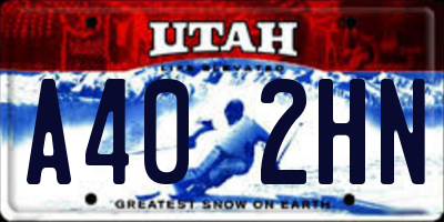 UT license plate A402HN