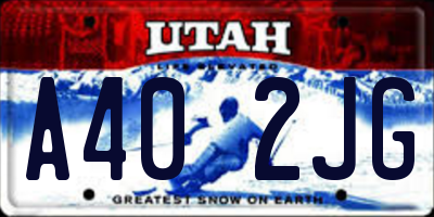 UT license plate A402JG