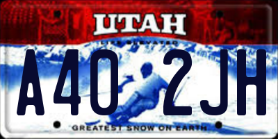 UT license plate A402JH