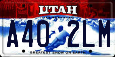 UT license plate A402LM