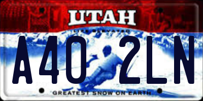 UT license plate A402LN