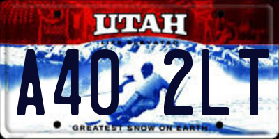 UT license plate A402LT