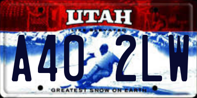 UT license plate A402LW