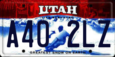 UT license plate A402LZ