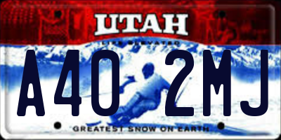UT license plate A402MJ