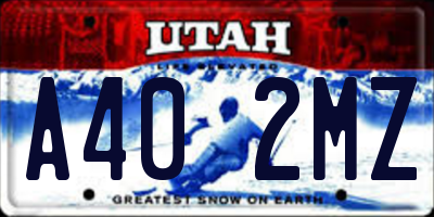 UT license plate A402MZ