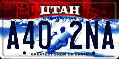 UT license plate A402NA