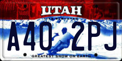 UT license plate A402PJ