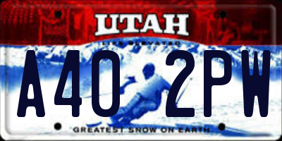 UT license plate A402PW