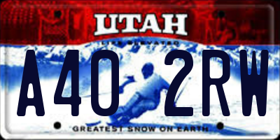 UT license plate A402RW