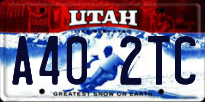 UT license plate A402TC