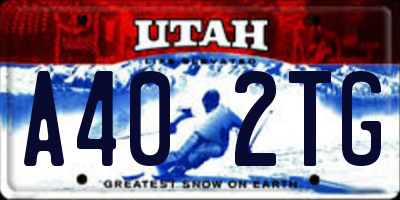 UT license plate A402TG