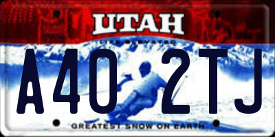 UT license plate A402TJ
