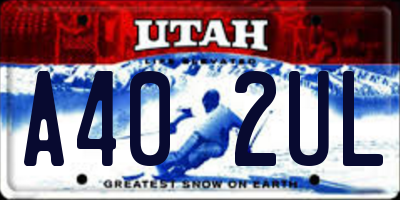UT license plate A402UL