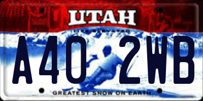 UT license plate A402WB