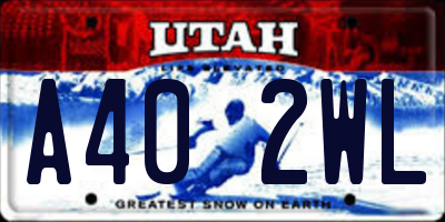 UT license plate A402WL