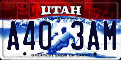 UT license plate A403AM