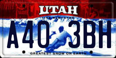 UT license plate A403BH